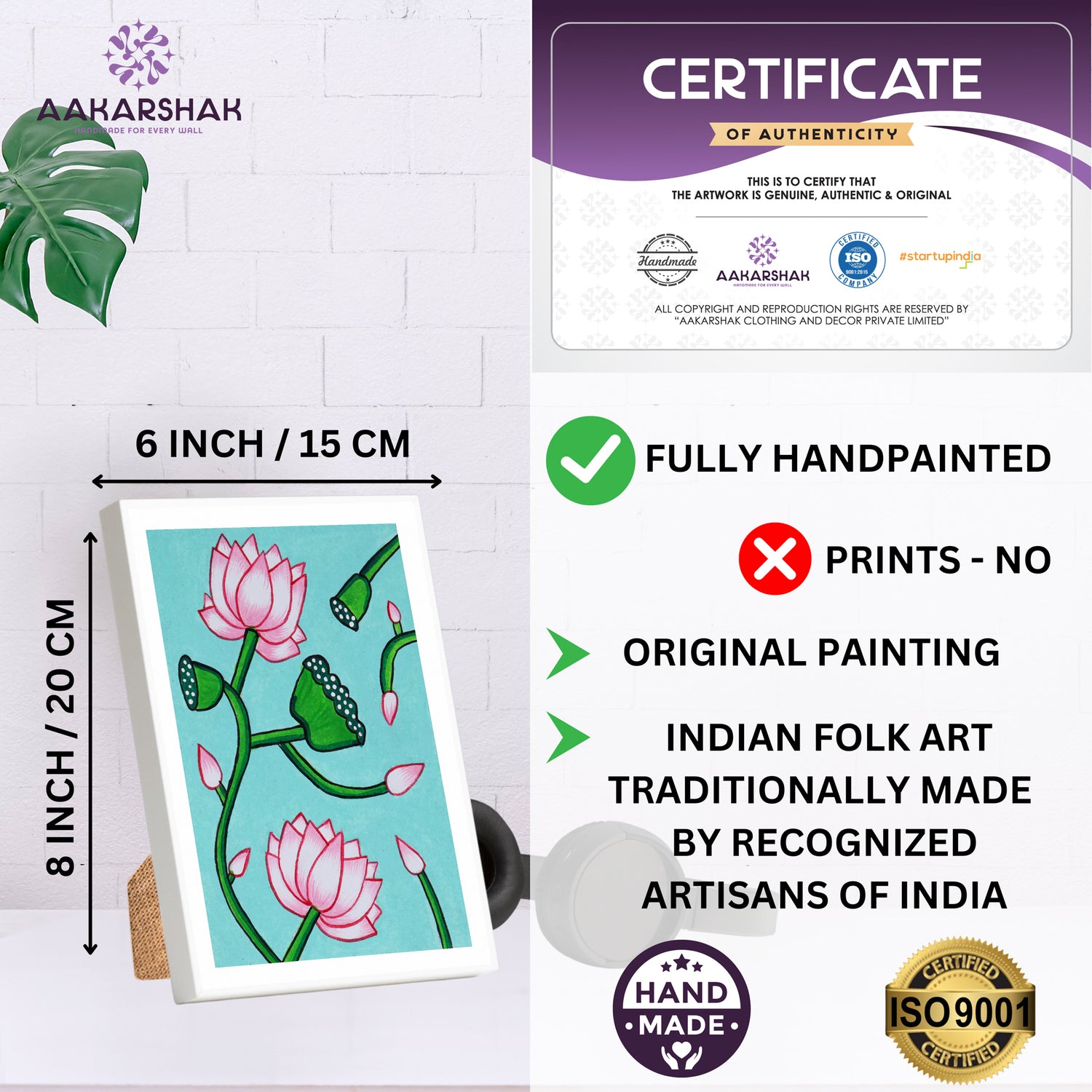 handmade iso certified-pichwai lotus painting
