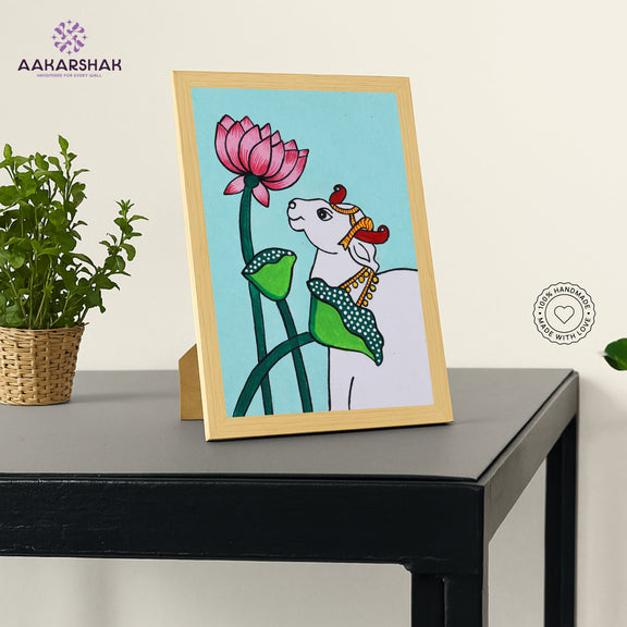 vibrant handmade pichwai painting-depicting indian folk traditions

