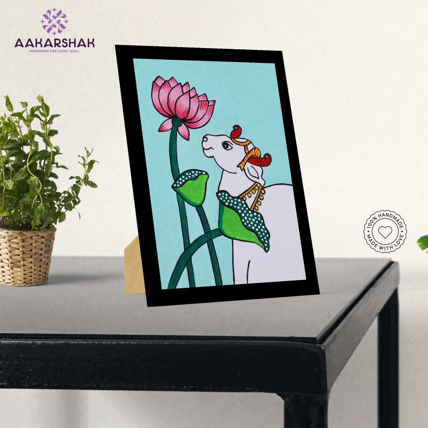 vibrant handmade pichwai painting-depicting indian folk traditions
