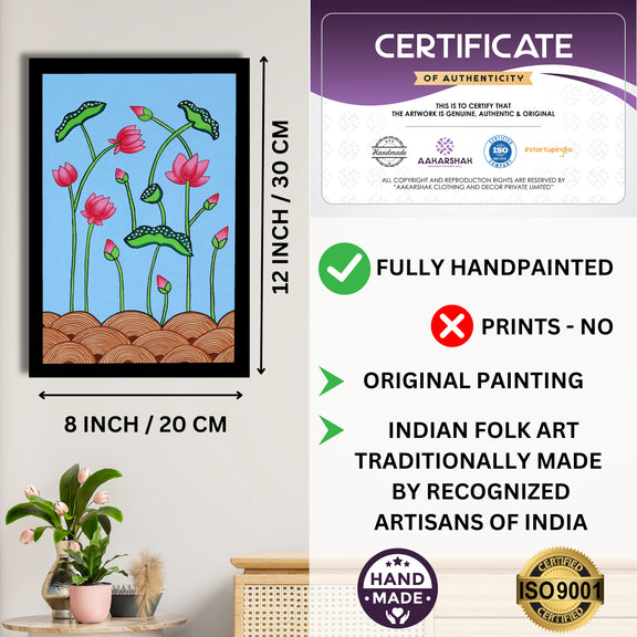 handmade iso certified-lotus pichwai painting