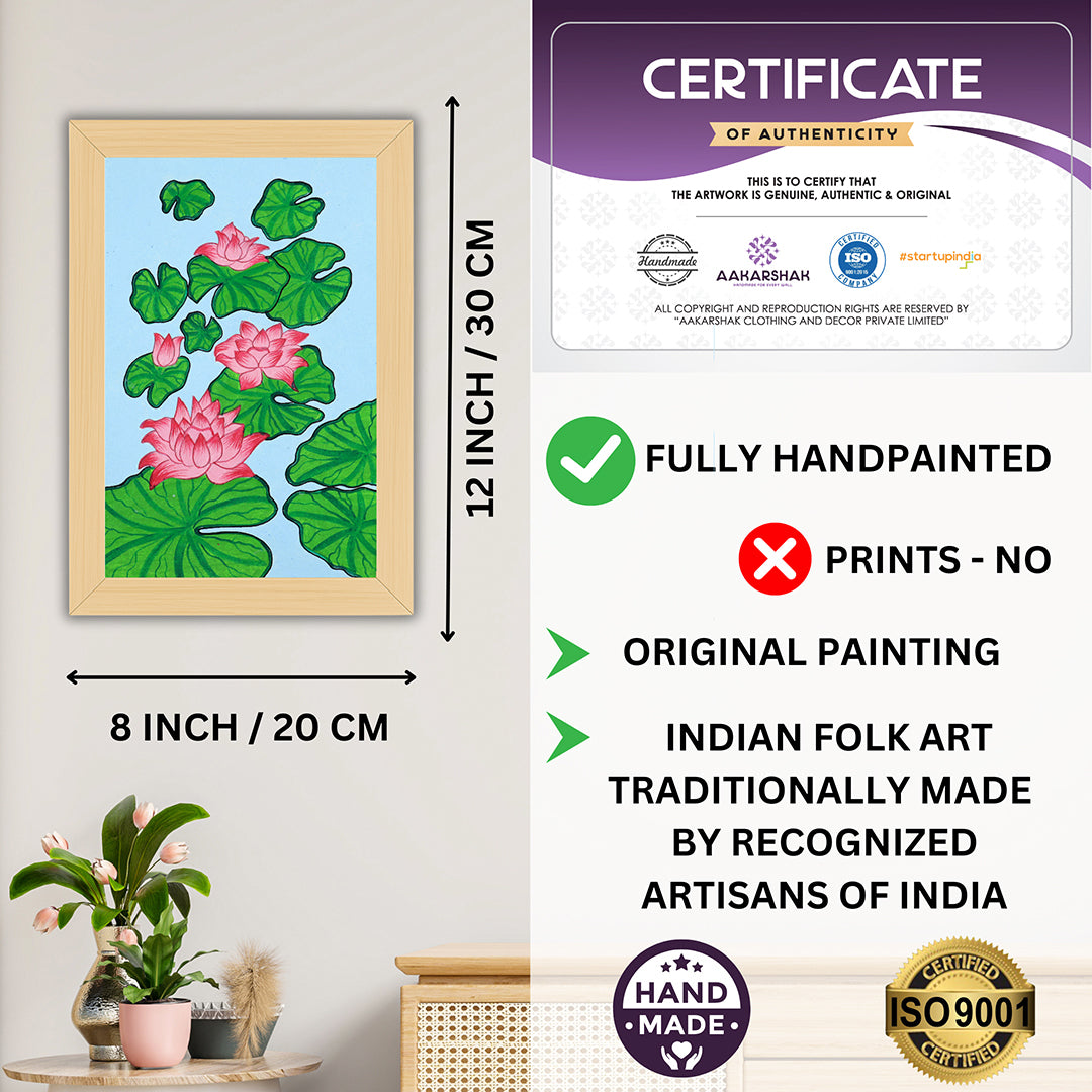 handmade iso certified-lotus pichwai painting