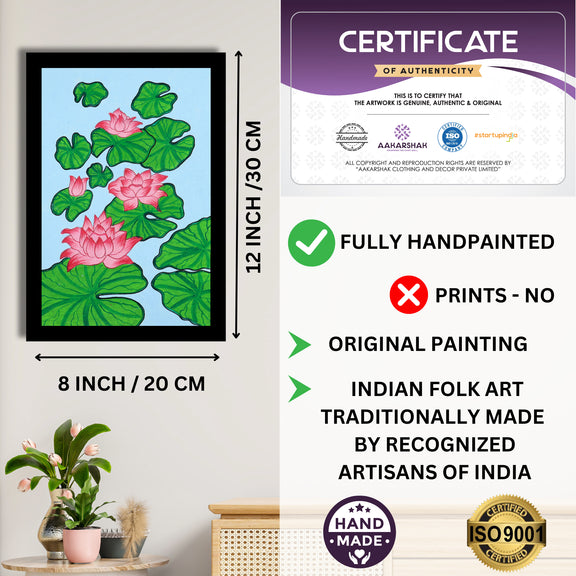 handmade iso certified-lotus pichwai painting
