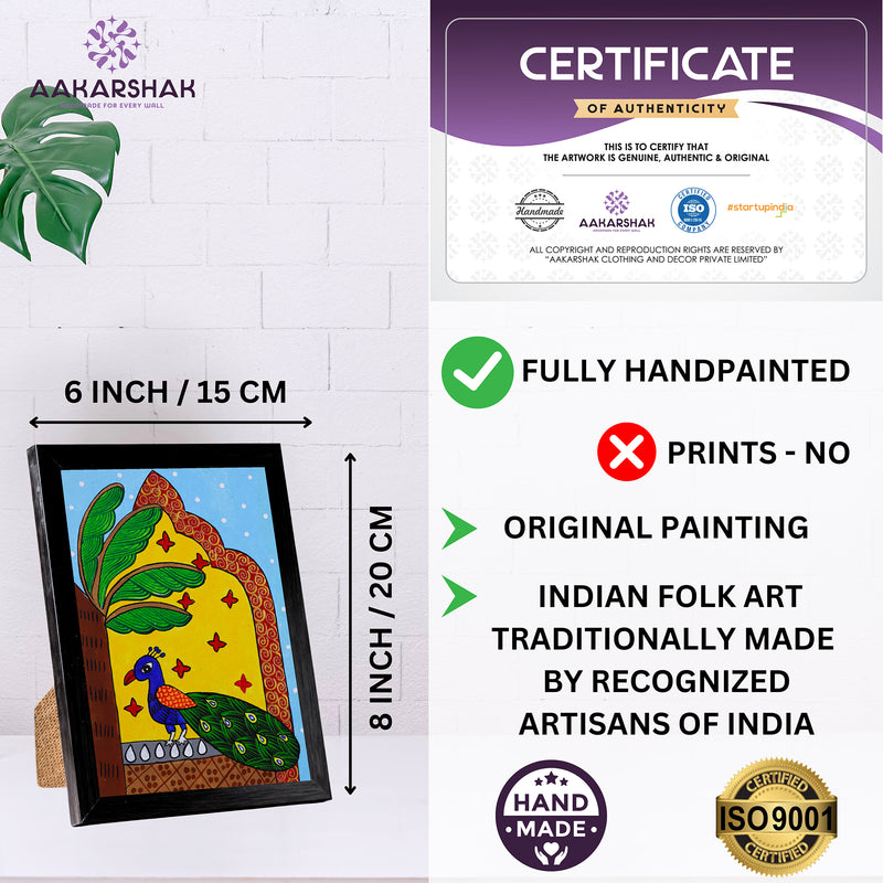 handmade iso certified-pichwai peacock painting
