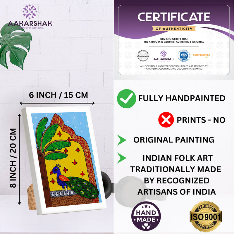 handmade iso certified-pichwai peacock painting
