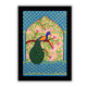Framed artwork of a colorful peacock handmade pichwai painting 