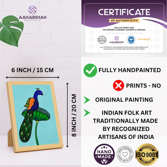 handmade iso certified-pichwai peacock painting
