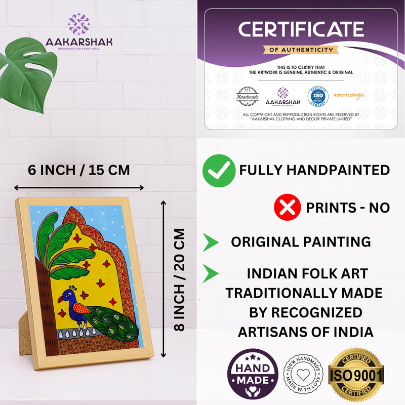 handmade iso certified-pichwai peacock painting
