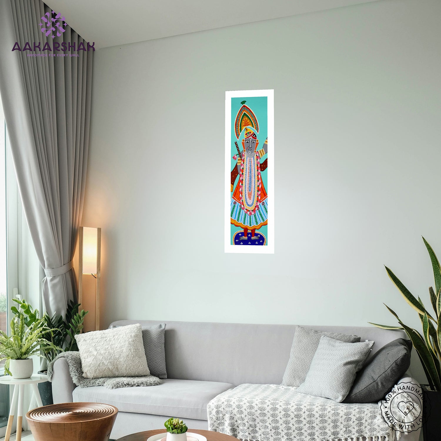 vibrant handmade shrinathji painting-depicting indian folk traditions
