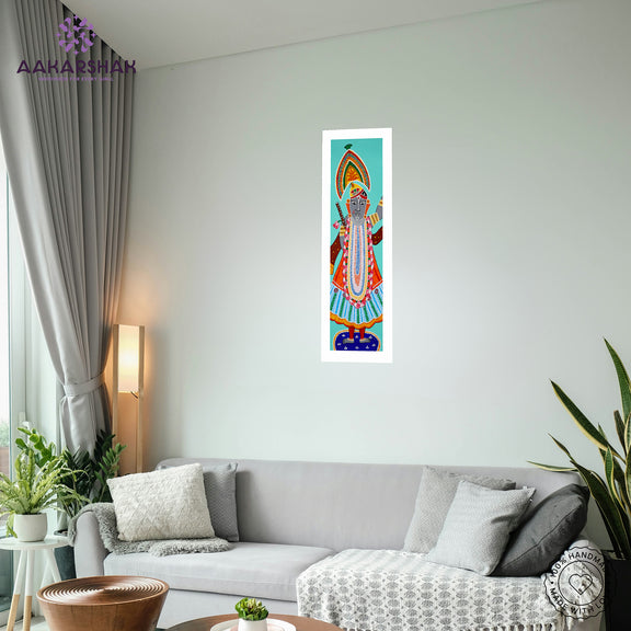 vibrant handmade shrinathji painting-depicting indian folk traditions