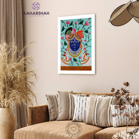 vibrant handmade shrinathji painting-depicting indian folk traditions
