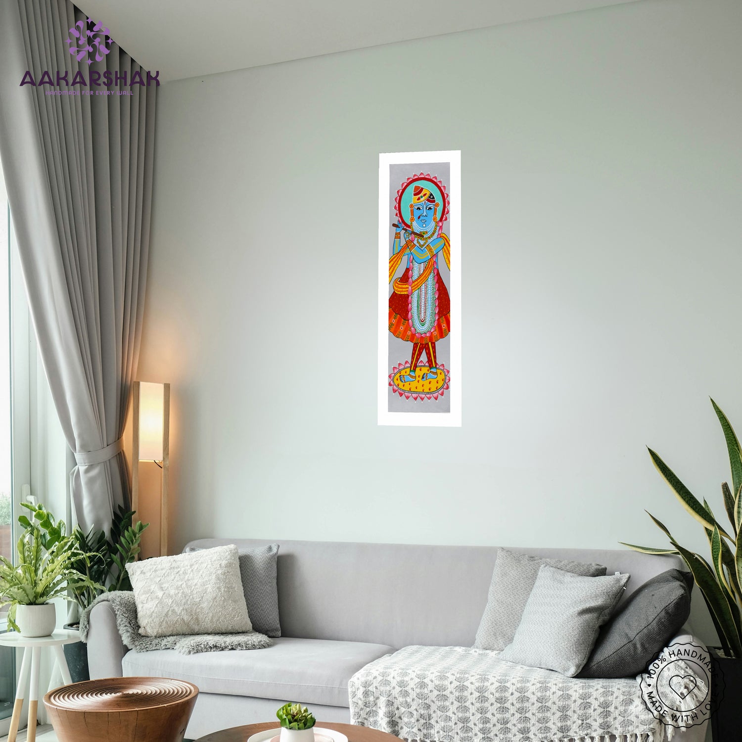 vibrant handmade shrinathji painting-depicting indian folk traditions
