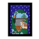 Handmade Pichwai Cow Peacock Jharokha Painting Framed 17x24 Inch Wall Art
