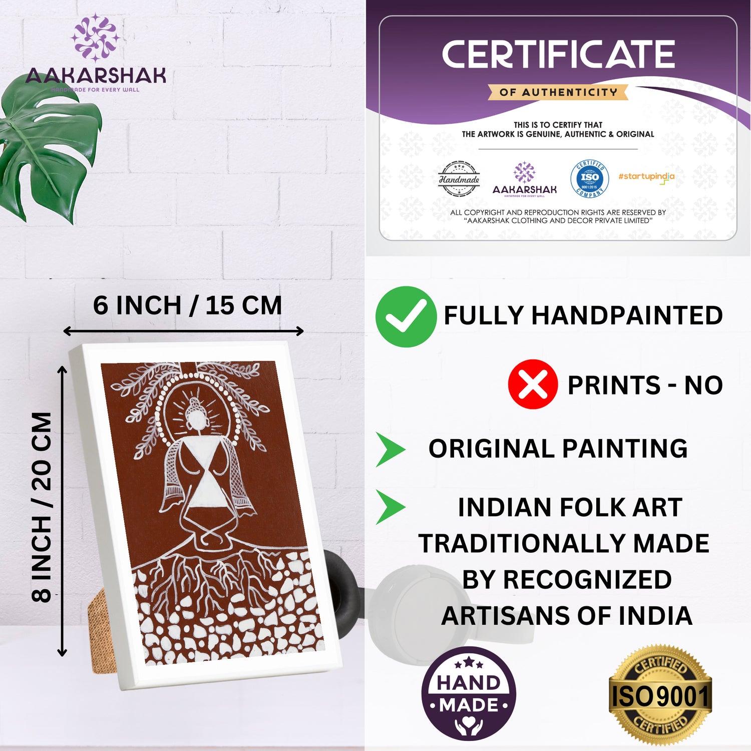 handmade iso certified-buddha warli painting
