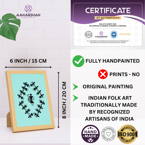 handmade iso certified-dancing warli painting
