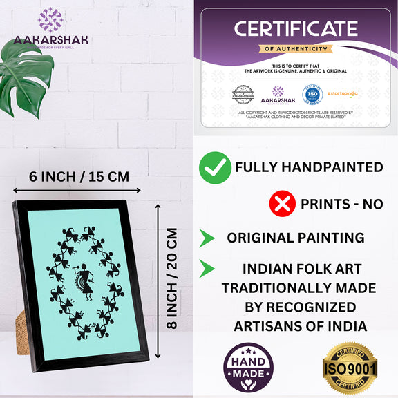 handmade iso certified-dancing warli painting
