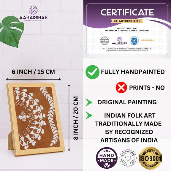 handmade iso certified-dancing warli painting
