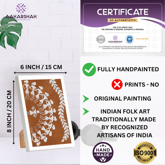 handmade iso certified-dancing warli painting
