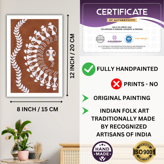 handmade iso certified-dancing warli painting
