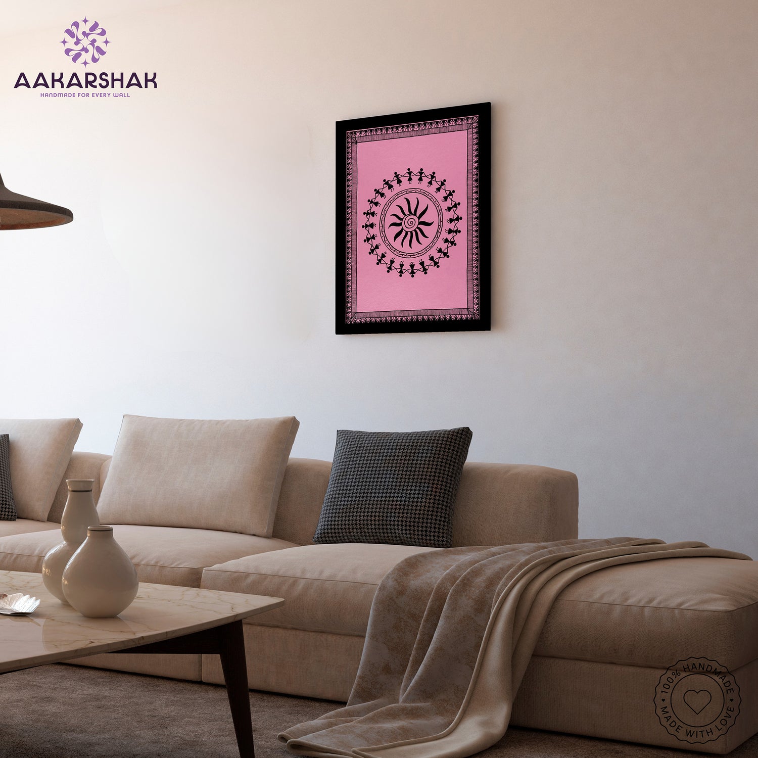 vibrant handmade dancing painting-depicting indian folk traditions