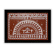 Framed artwork of a white doli design-handmade warli painting 