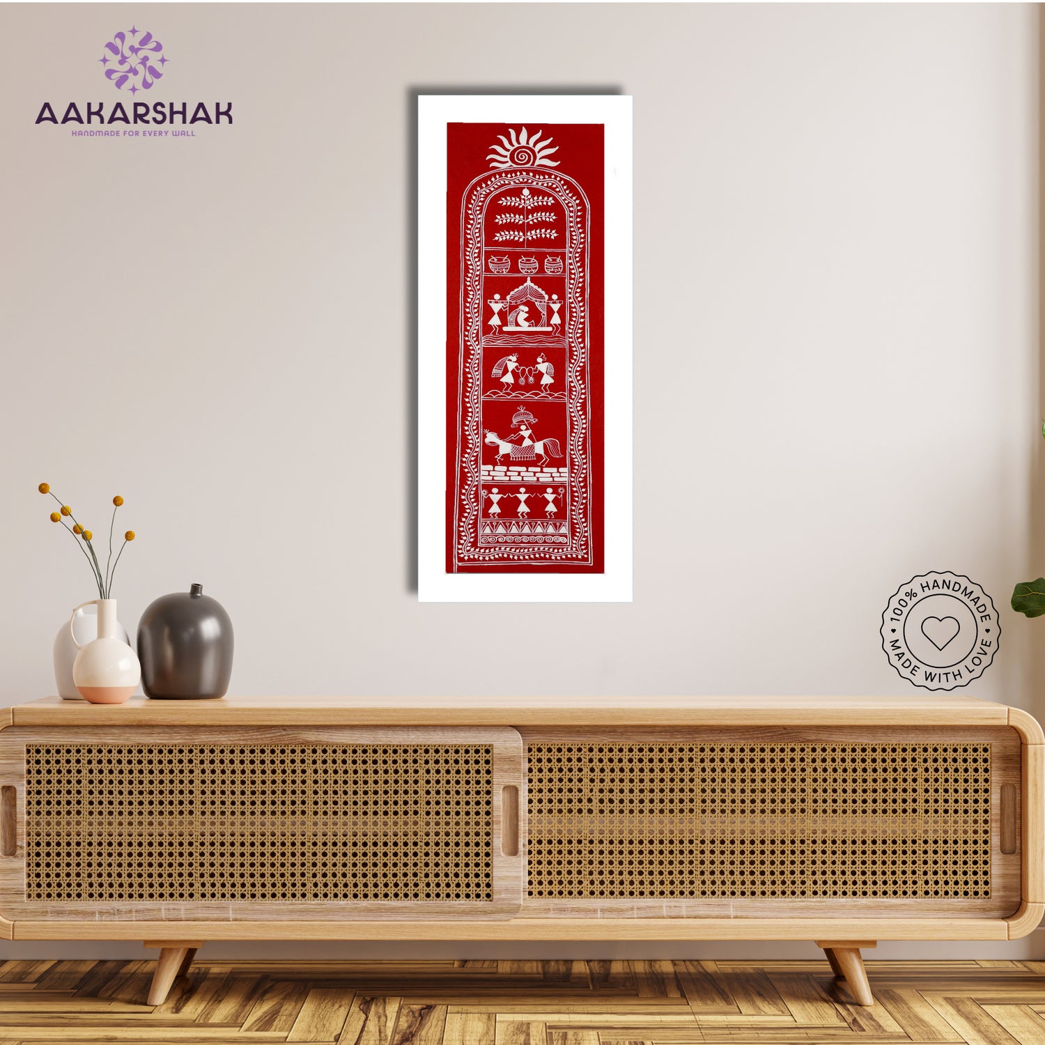 Framed artwork with dolly  design -handmade dolly painting for home decor