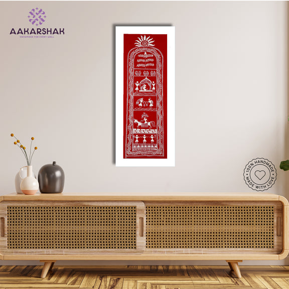 Framed artwork with dolly  design -handmade dolly painting for home decor