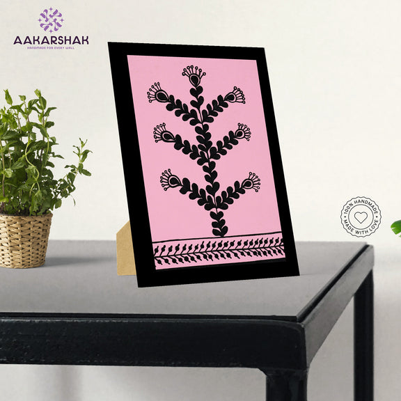 vibrant handmade flower painting-depicting indian folk traditions
