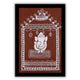 Decorative handmade with white Ganesh warli painting on a brown background