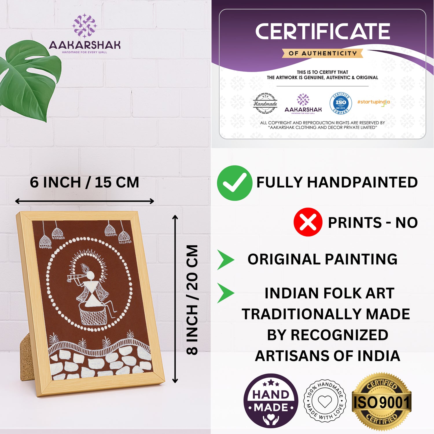 handmade iso certified-krishna warli painting
