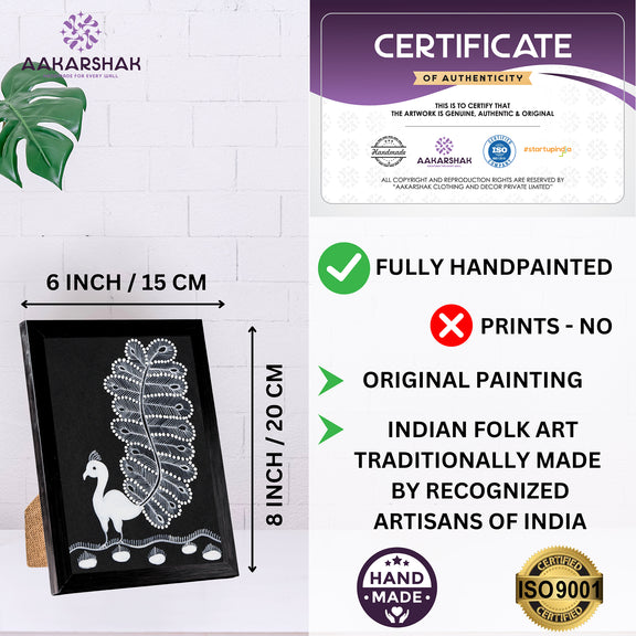handmade iso certified-peacock warli painting
