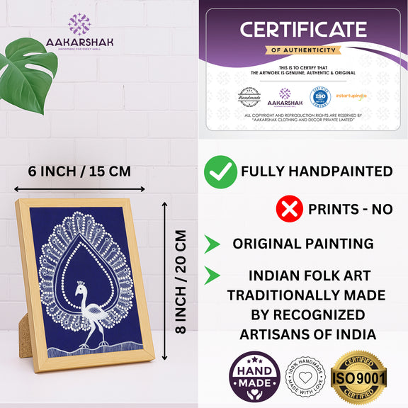 handmade iso certified-peacock warli painting
