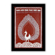 Framed artwork of a white peacock design- handmade warli painting 