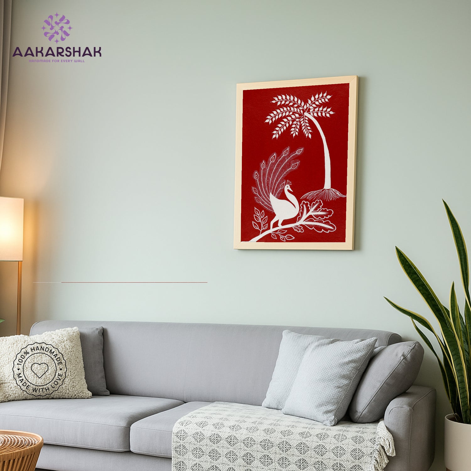 vibrant handmade peacock painting-depicting indian folk traditions
