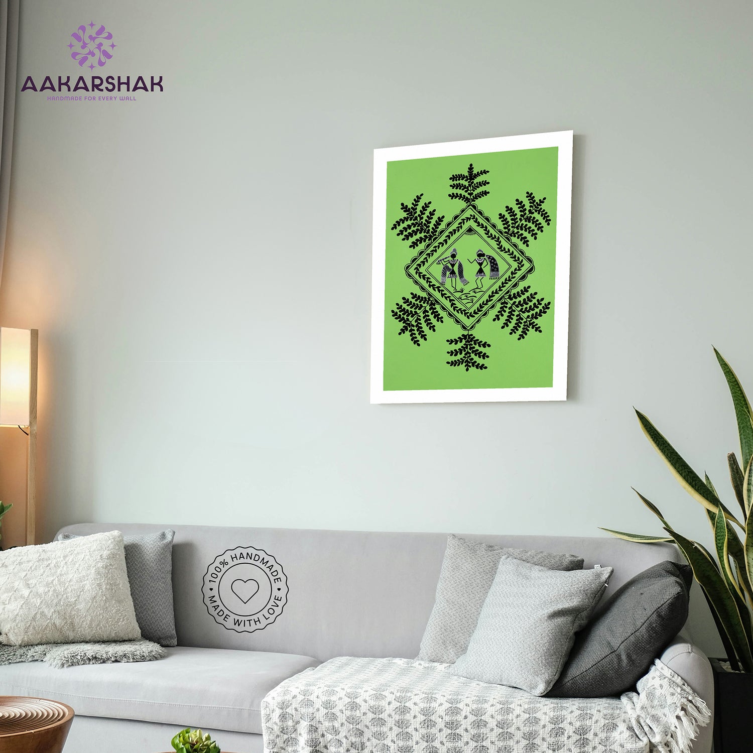 vibrant handmade radha krishna painting-depicting indian folk traditions