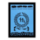 black radha krishna  design on a blue background with handmade warli painting 