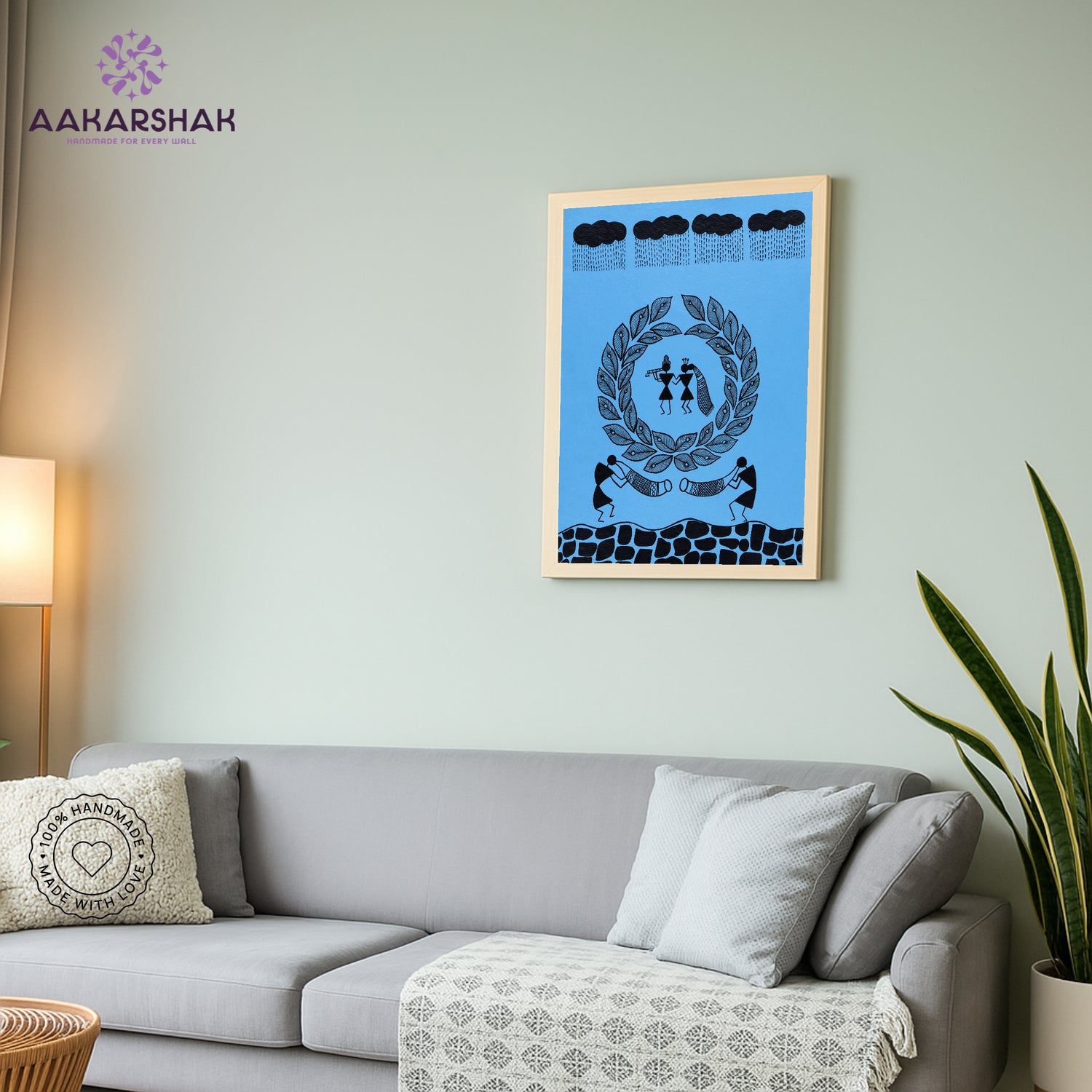 vibrant handmade radha krishna painting-depicting indian folk traditions