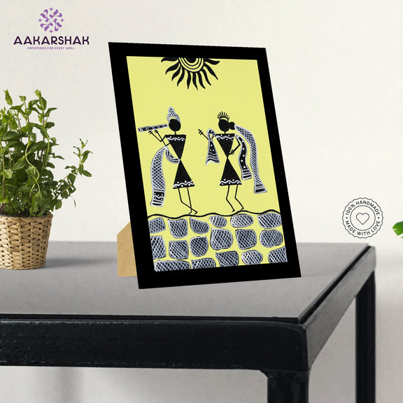 vibrant handmade radha-krishna painting-depicting indian folk traditions