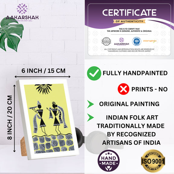 handmade iso certified radha-krishna warli painting
