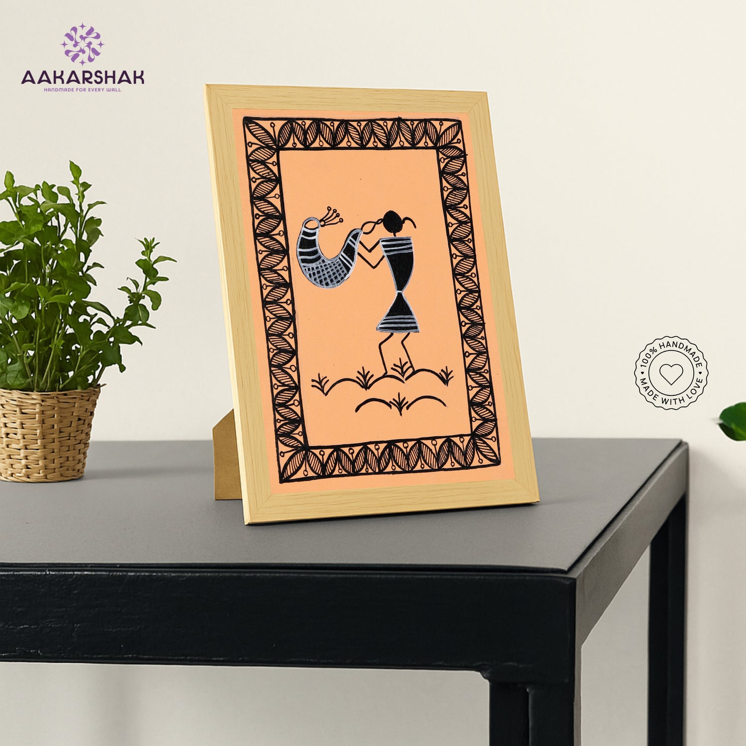 vibrant handmade Singing painting-depicting indian folk traditions