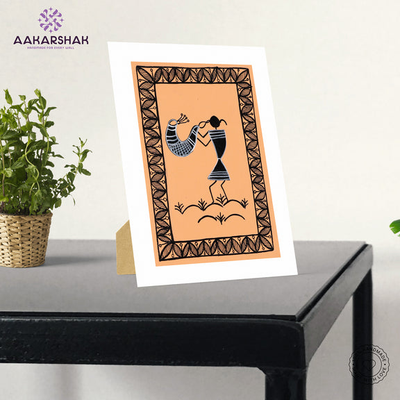 vibrant handmade Singing painting-depicting indian folk traditions