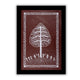 Framed artwork of a white tree design-with handmade warli painting 