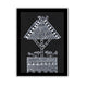 Framed tree artwork with a white geometric design on a black background