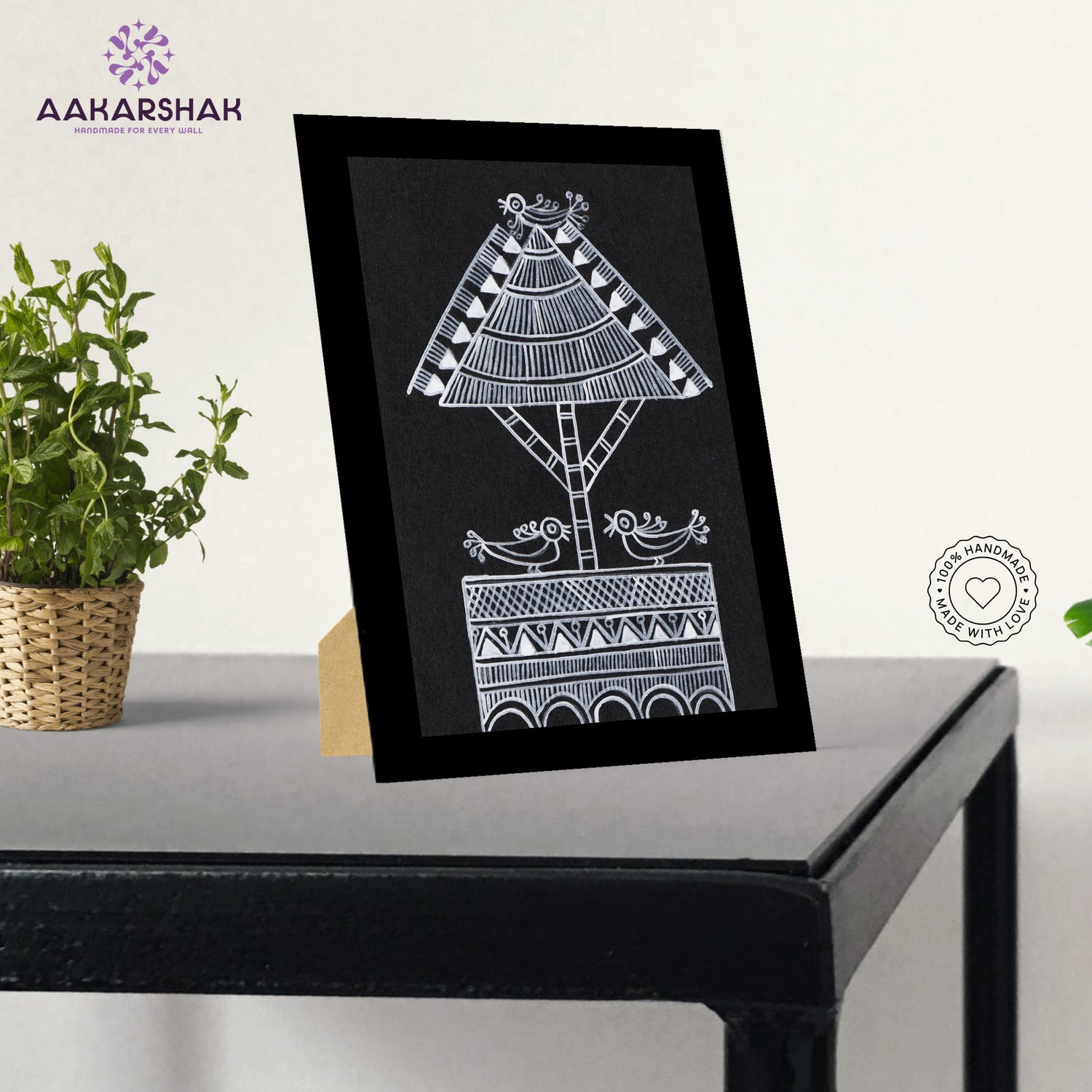 vibrant handmade peacock painting-depicting indian folk traditions
