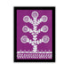 Framed artwork with white tree warli painting on a purple background