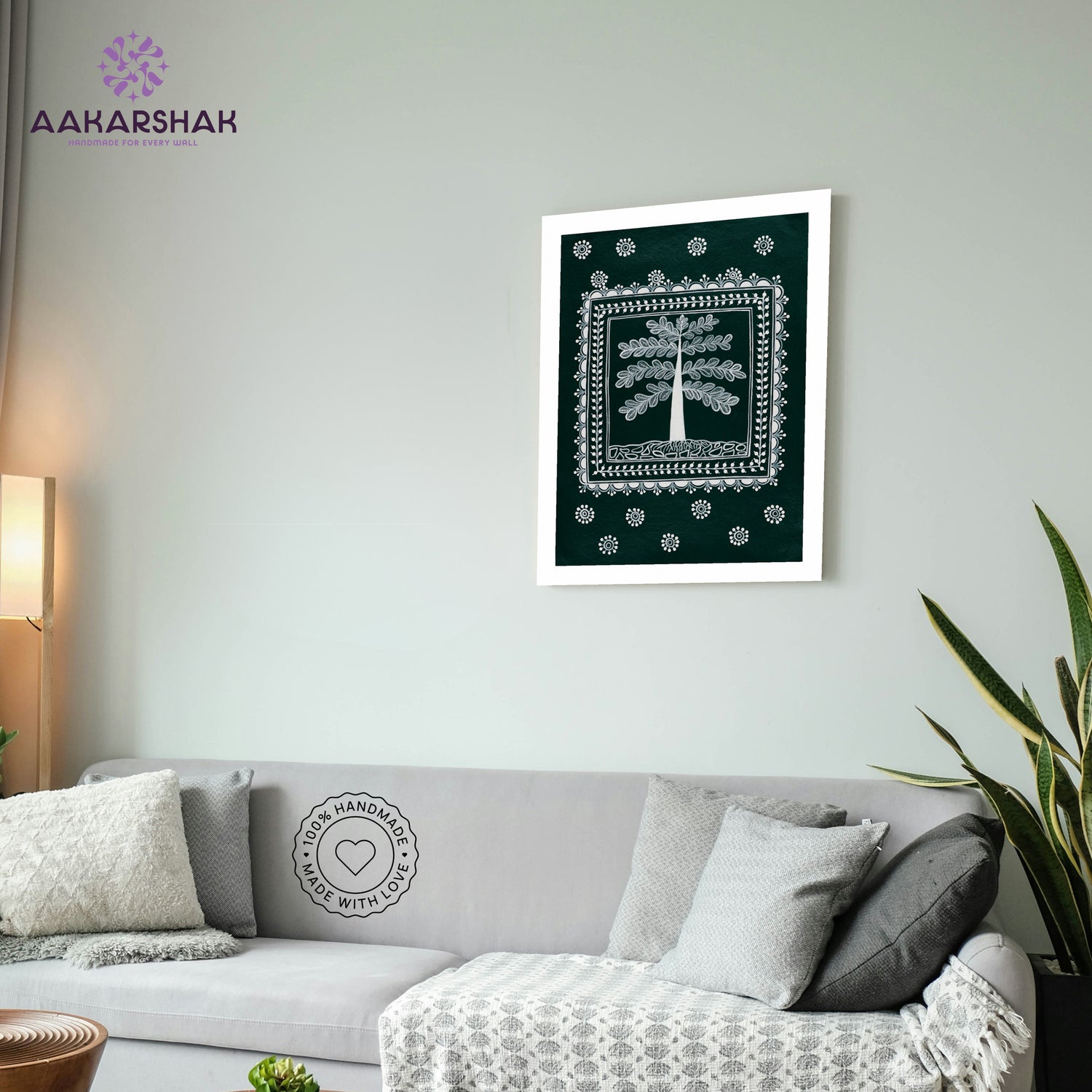 vibrant handmade tree of life painting-depicting indian folk traditions