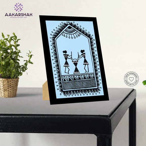 vibrant handmade Village painting-depicting indian folk traditions