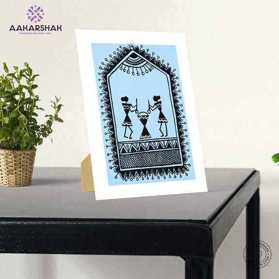 vibrant handmade Village painting-depicting indian folk traditions