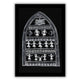 Decorative black and white handmade  village art with warli design on a black background