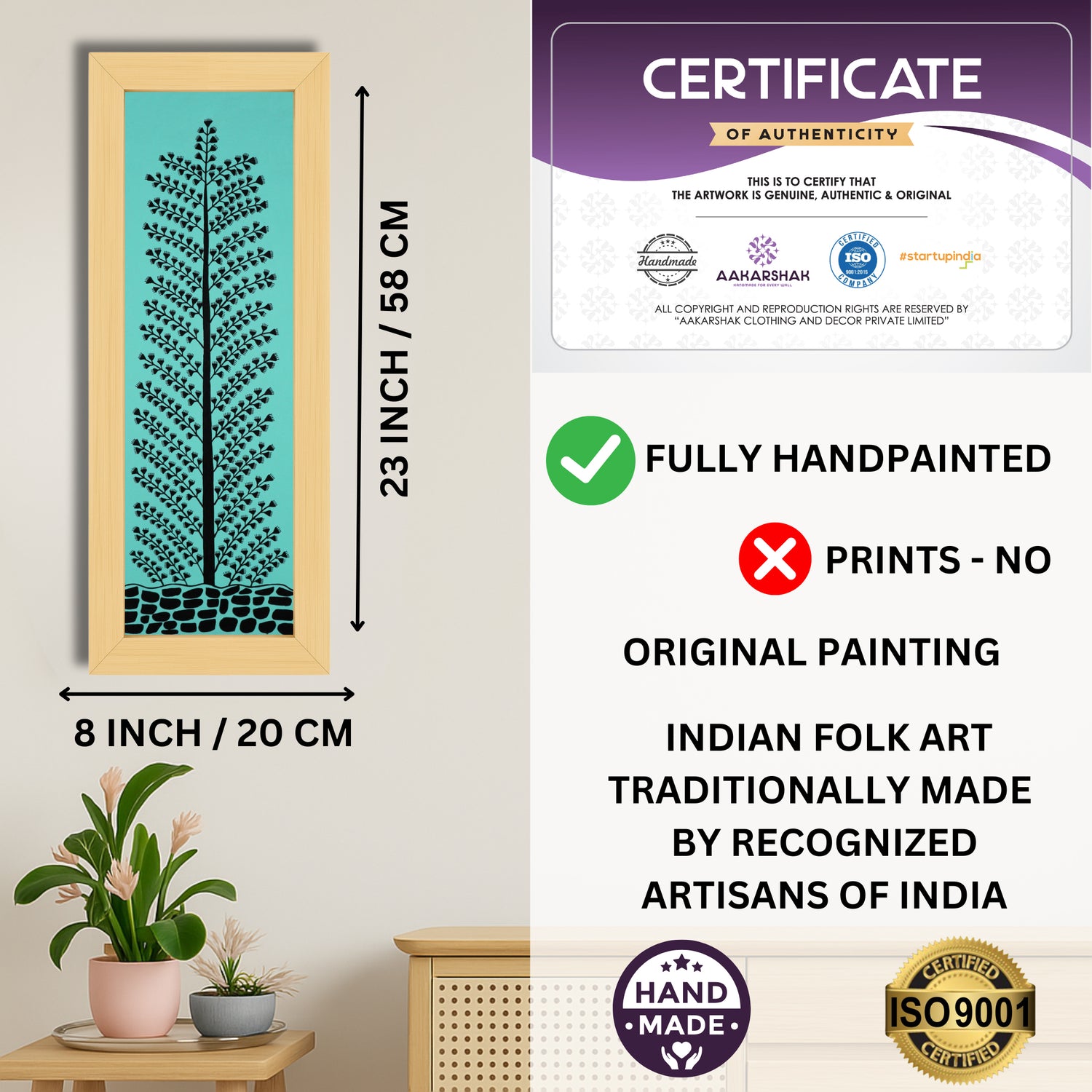 ISO certified handmade painting with authenticity certificate included
